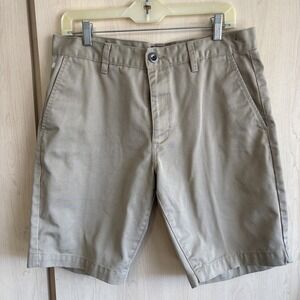 RVCA The Weekend Chino Shorts Beige Rugged Skateboard Flat‎ Mens Size 32